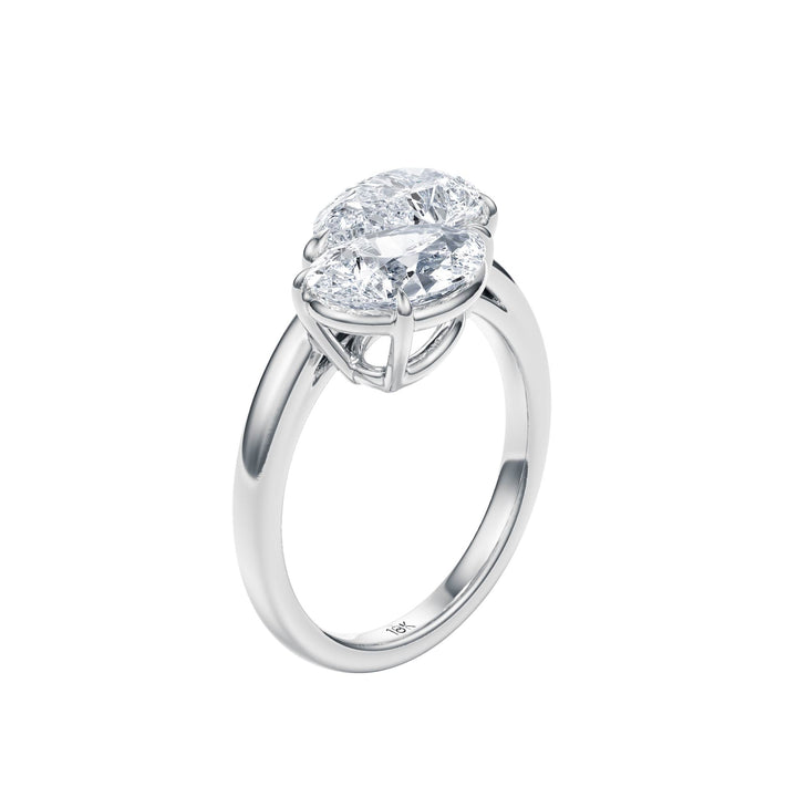 4 ctw Toi et Moi Pear - Shaped Engagement Ring - R1044 in Engagement Ring by 18 KARATS INC.