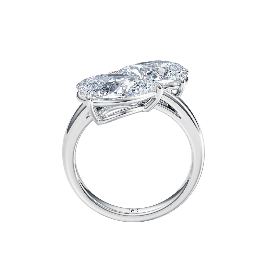 4 ctw Toi et Moi Pear - Shaped Engagement Ring - R1044 in Engagement Ring by 18 KARATS INC.