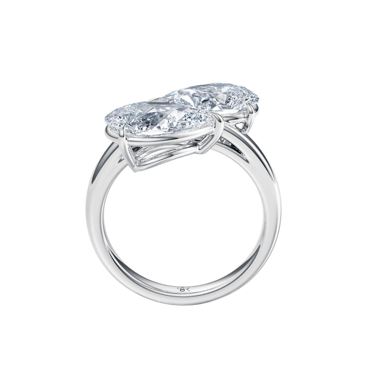 4 ctw Toi et Moi Pear - Shaped Engagement Ring - R1044 in Engagement Ring by 18 KARATS INC.