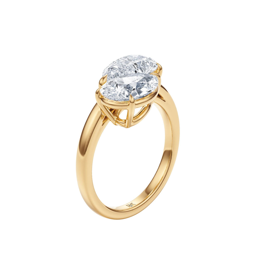4 ctw Toi et Moi Pear - Shaped Engagement Ring - R1044 in Engagement Ring by 18 KARATS INC.
