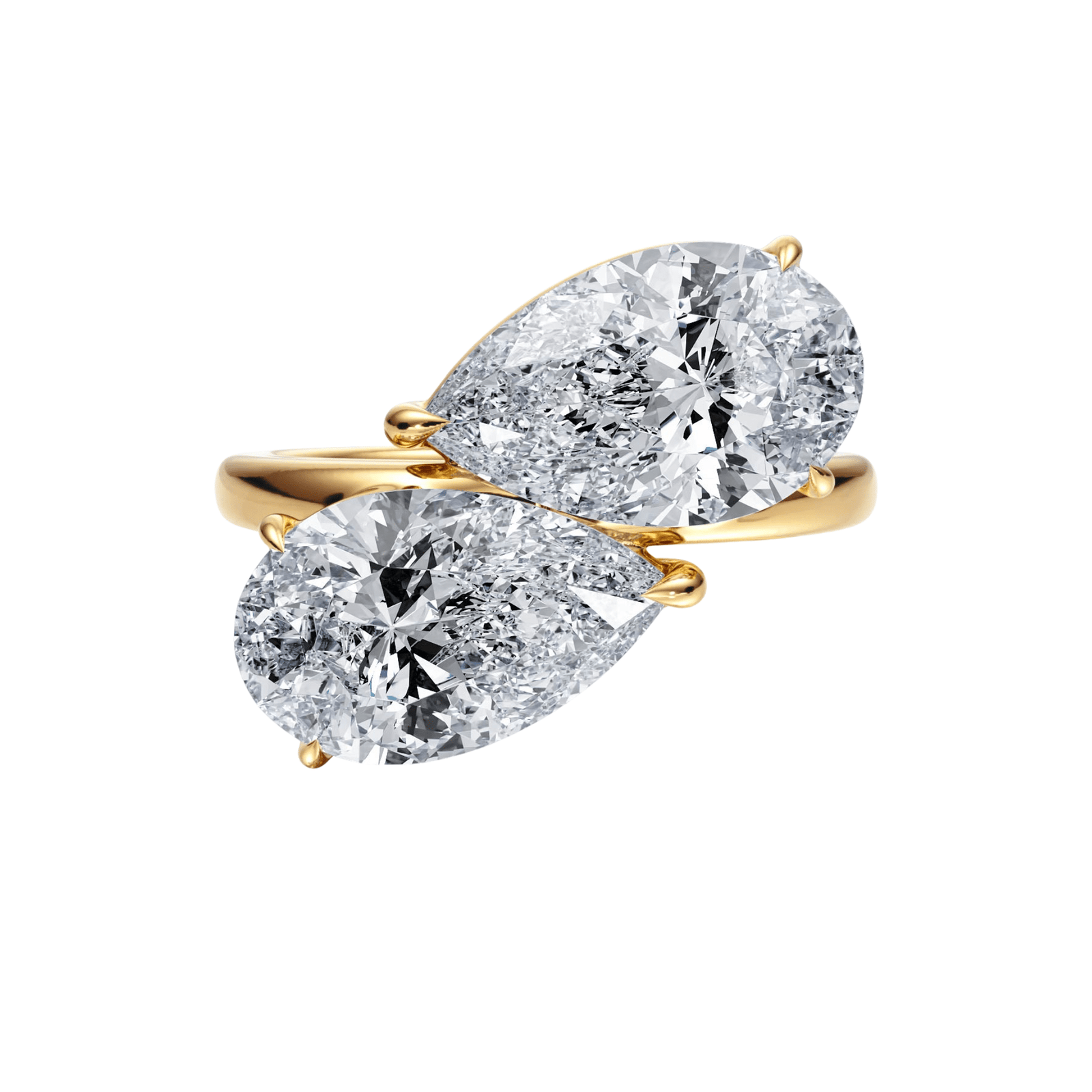 4 ctw Toi et Moi Pear - Shaped Engagement Ring - R1044 in Engagement Ring by 18 KARATS INC.