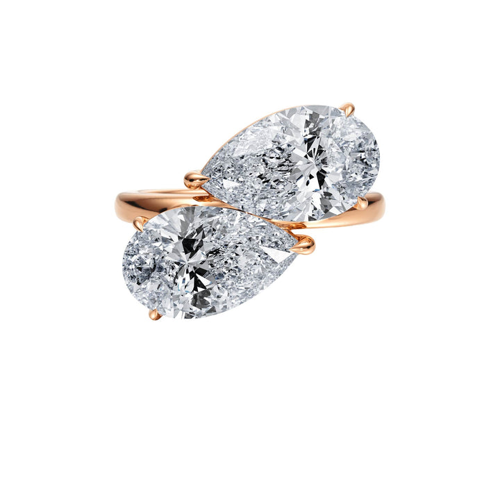 4 ctw Toi et Moi Pear - Shaped Engagement Ring - R1044 in Engagement Ring by 18 KARATS INC.