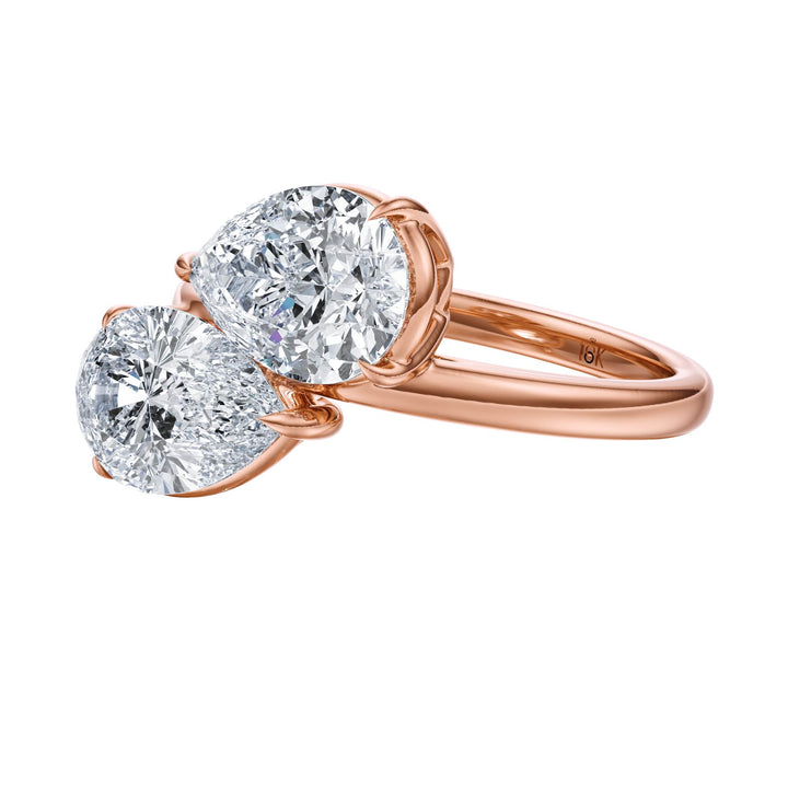 4 ctw Toi et Moi Pear - Shaped Engagement Ring - R1044 in Engagement Ring by 18 KARATS INC.