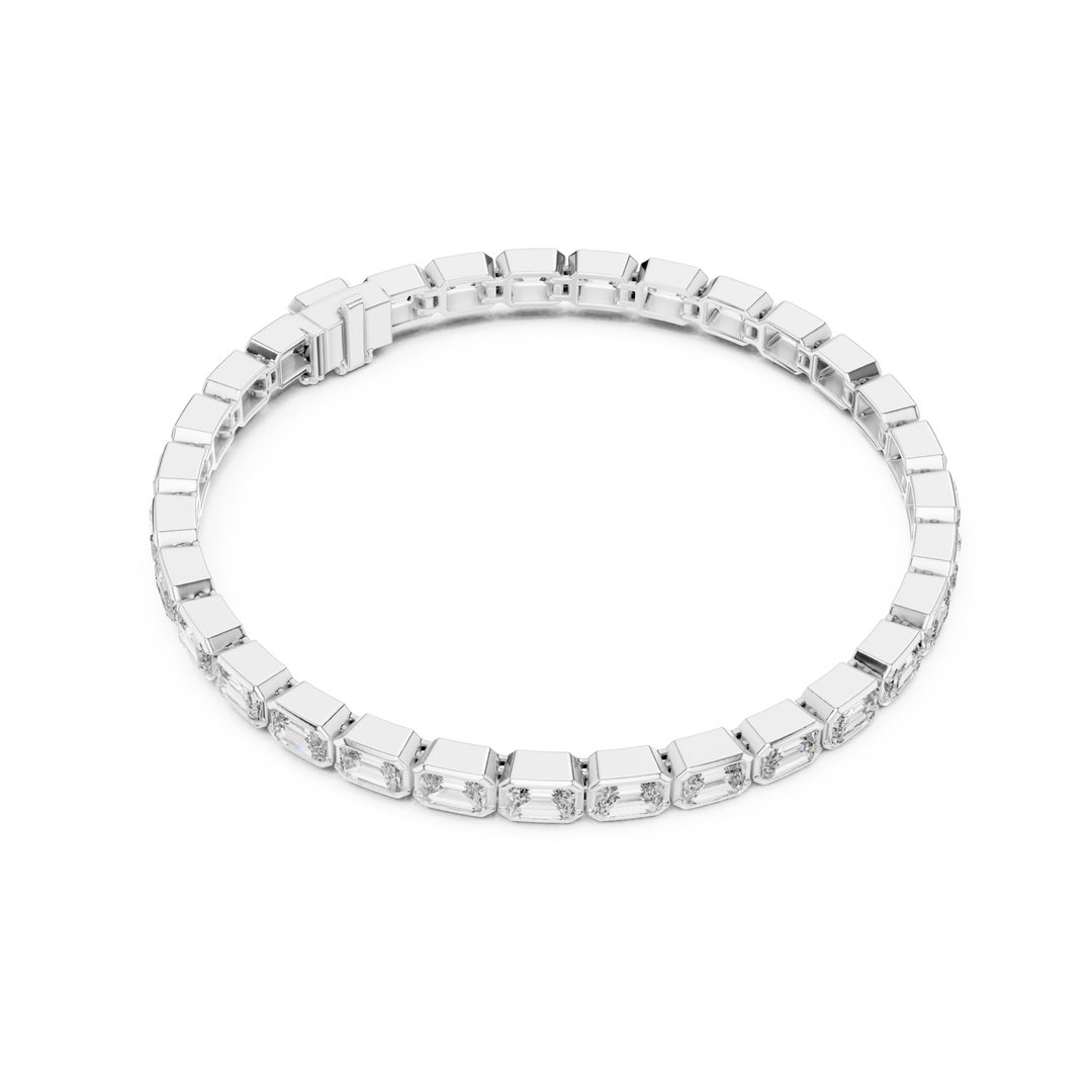 Emerald Bezel 9.3 ctw Lab Diamond Tennis Bracelet - BC125