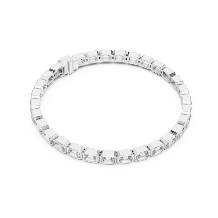 Emerald Bezel 9.3 ctw Lab Diamond Tennis Bracelet - BC125