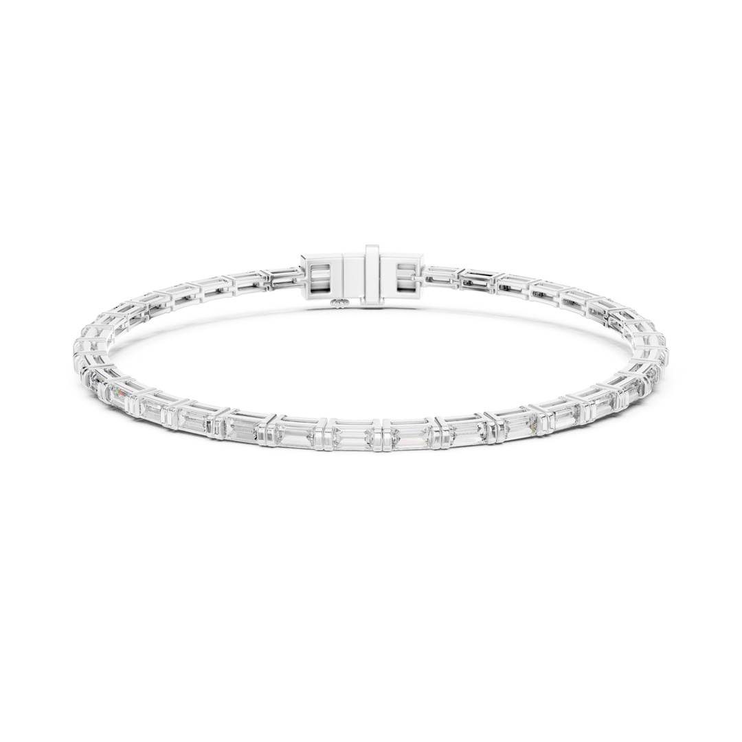 Baguette 3.7 ctw Lab Diamond Tennis Bracelet - BC126