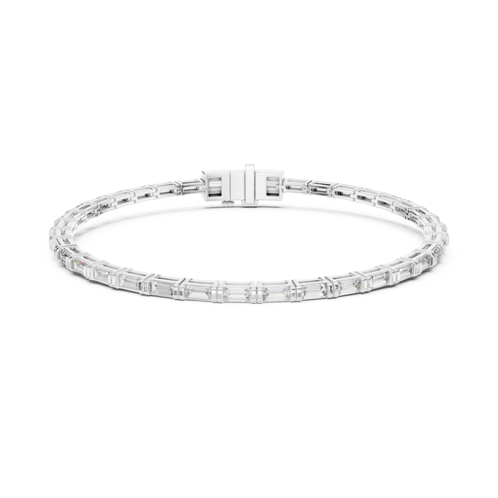 Baguette 3.7 ctw Lab Diamond Tennis Bracelet - BC126