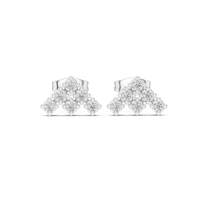 Diamond Cluster Stud Earrings - E1131