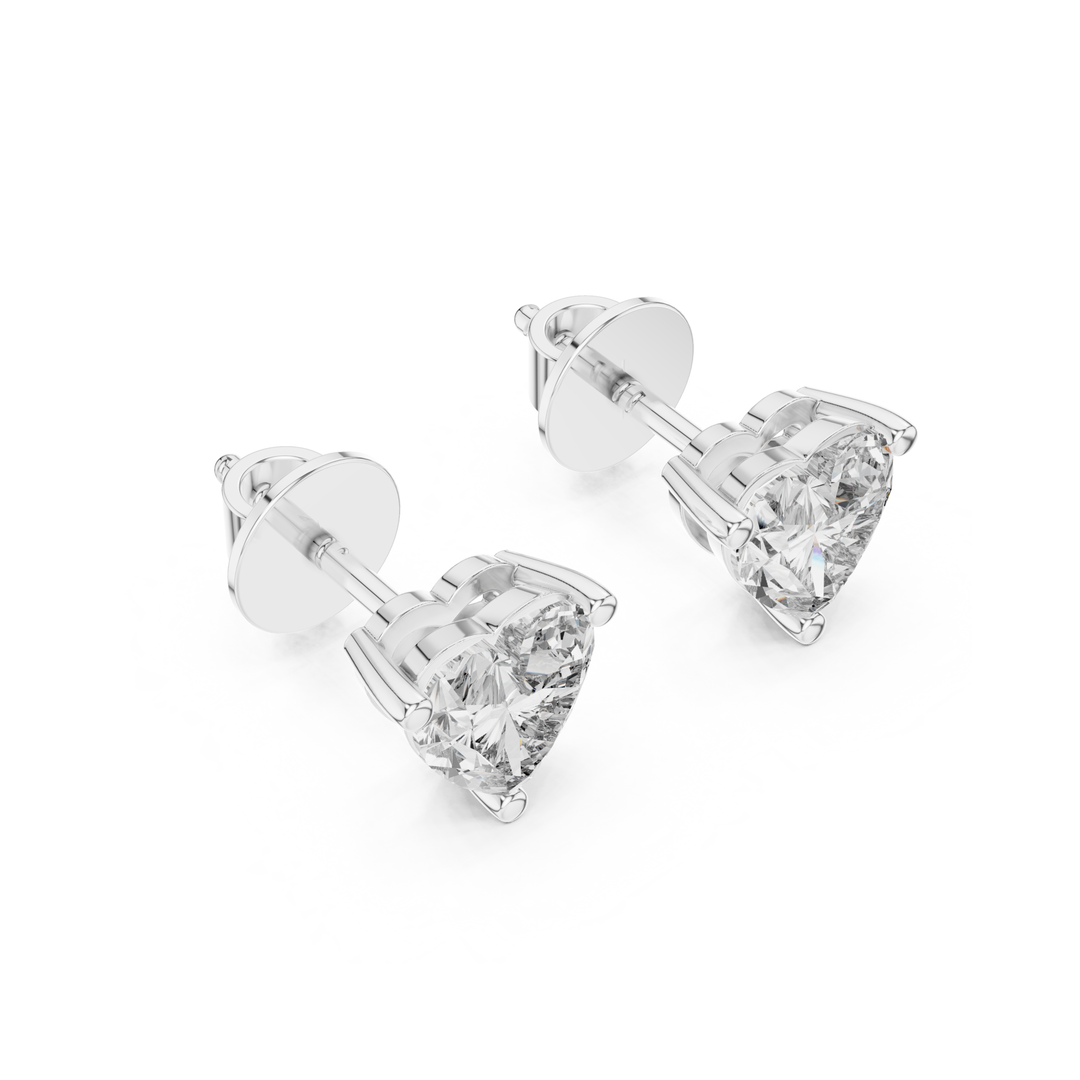 Heart Diamond Stud Earrings - E1150