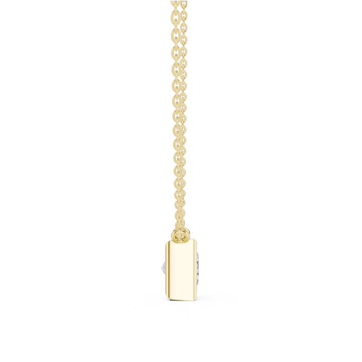 Princess Cut Diamond Bezel Solitaire Necklace - P1135PR