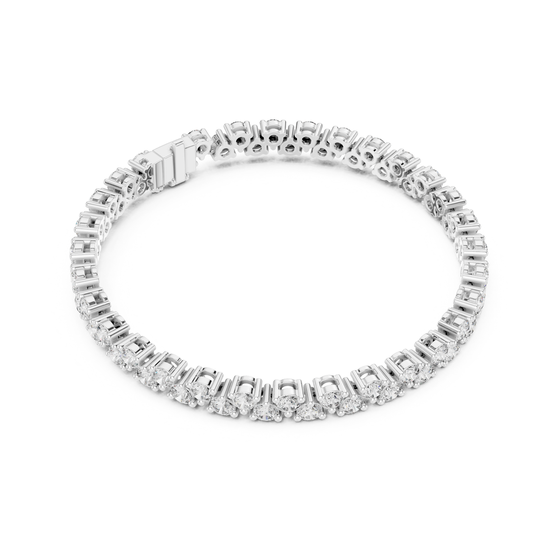 Two Row 6.2 ctw Round Diamond Tennis Bracelet- BC120