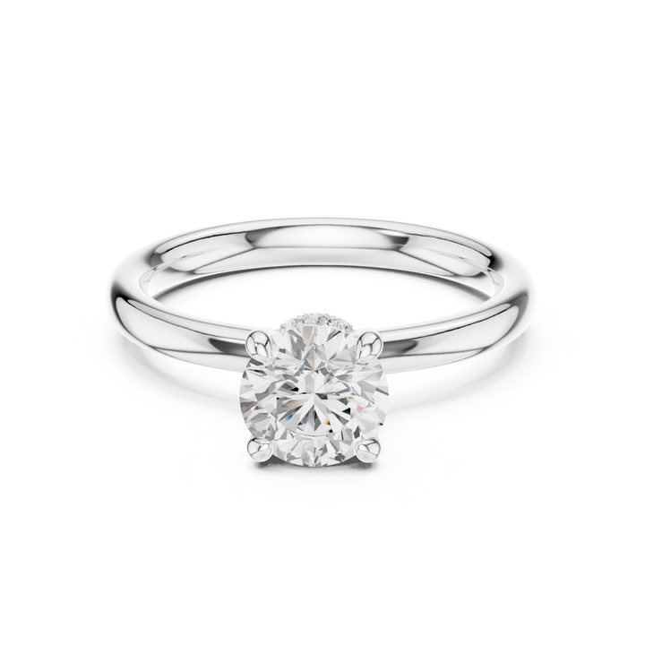 Aurelle Hidden Halo Round Diamond Engagement Ring - R1273