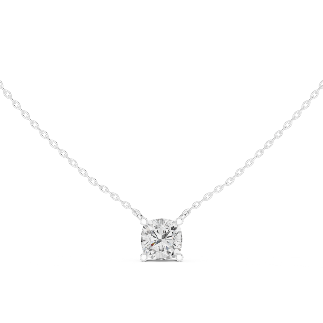 Cushion Cut Diamond Solitaire Pendant - P1134CU