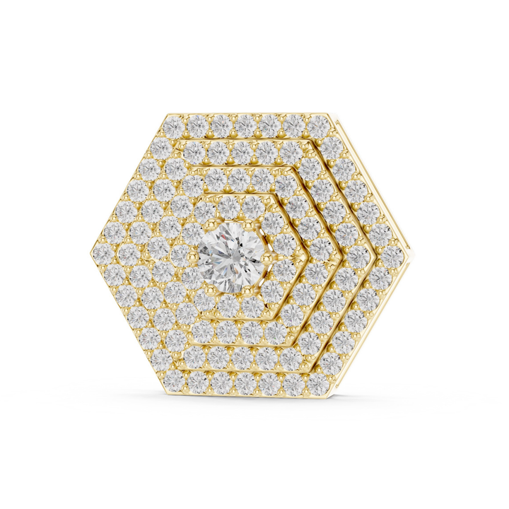 Hexagon Diamond Pendant Necklace - P1131