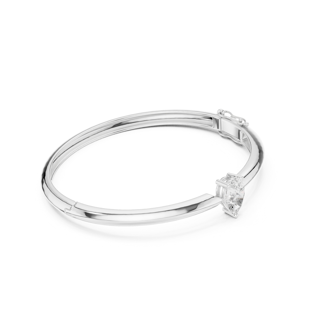 Solitaire Pear Diamond Bangle - BC132
