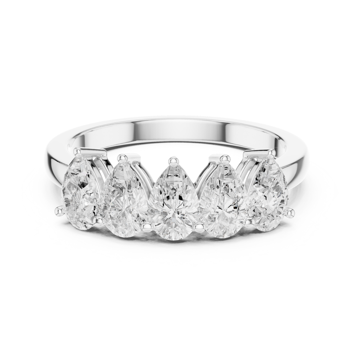 Five Stone Pear 1.25 ctw Diamond Band - B1145