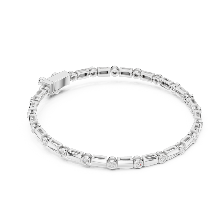 Bezel Bar Lab Diamond Tennis Bracelet - BC129