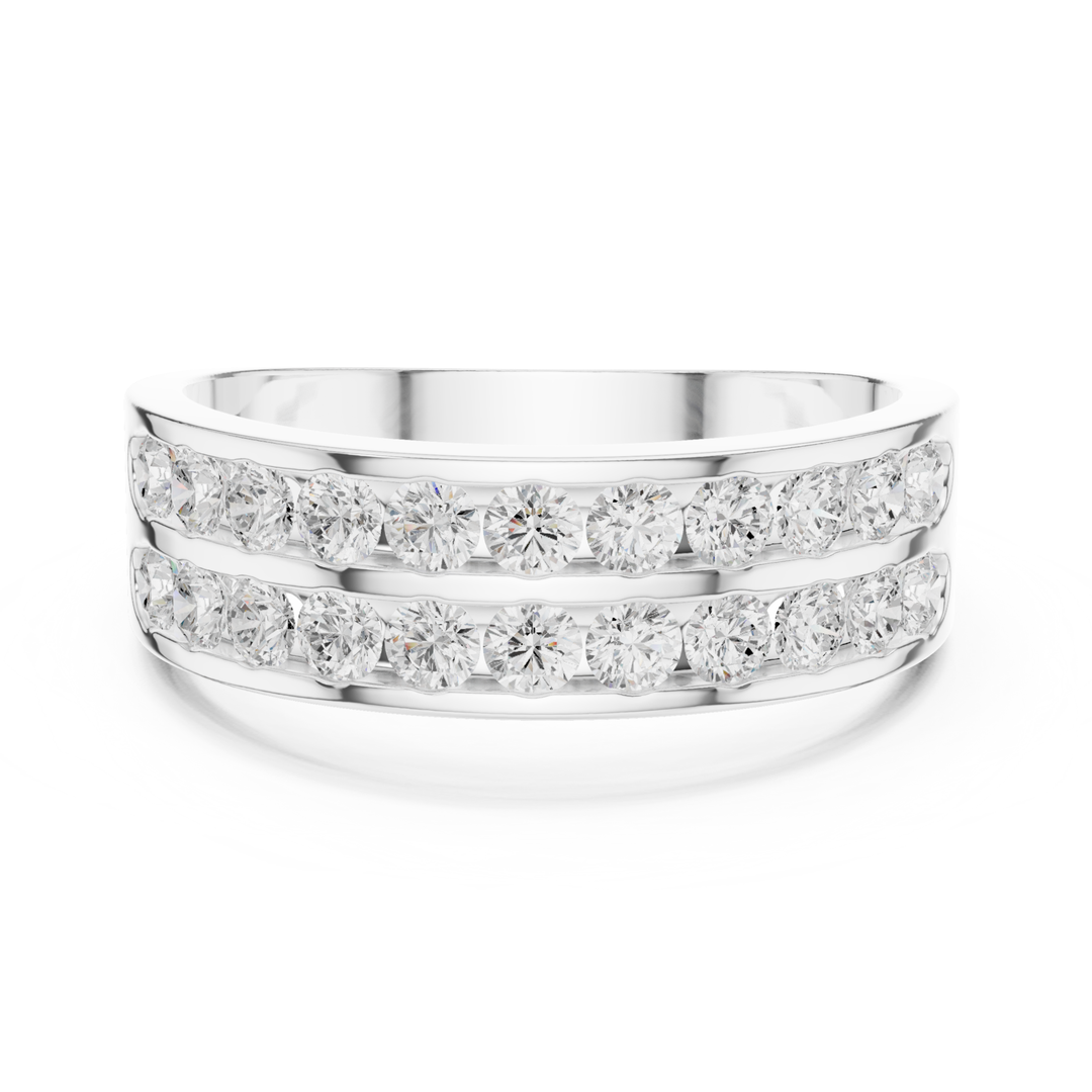 Double Row Round 1.3 ctw Diamond Men's Band - B1130