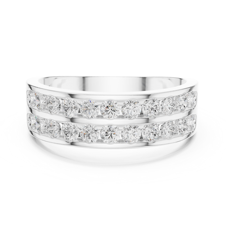Double Row Round 1.3 ctw Diamond Men's Band - B1130