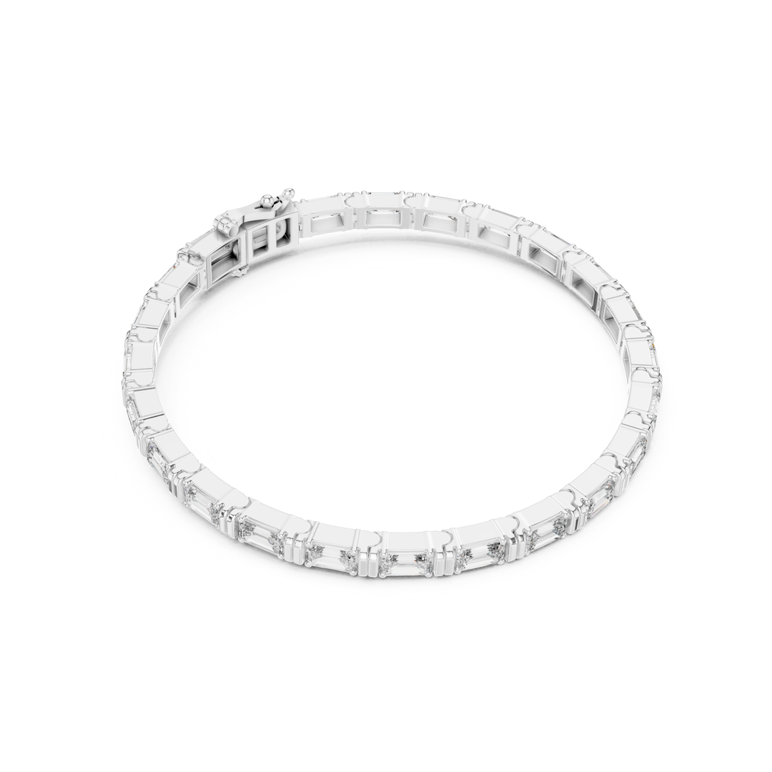 Linear Emerald 8.9 ctw Lab Diamond Tennis Bracelet - BC127