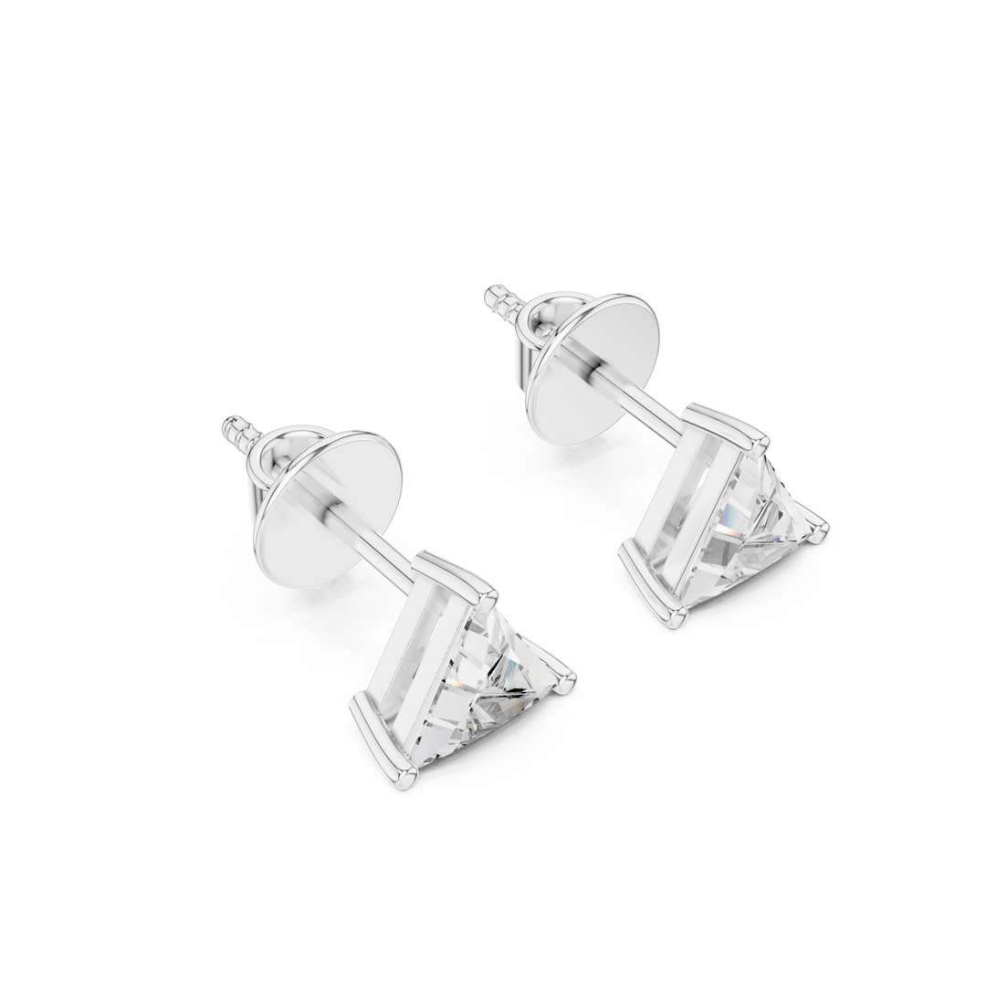 Triangular Diamond Stud Earrings - E1149