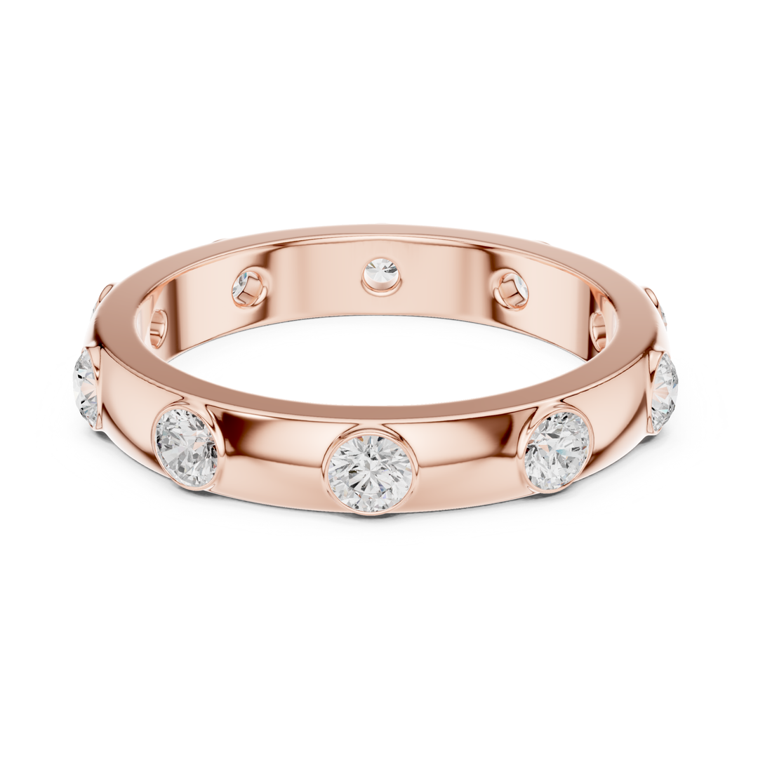 Flush Set Round 0.8 ctw Diamond Band - B1144