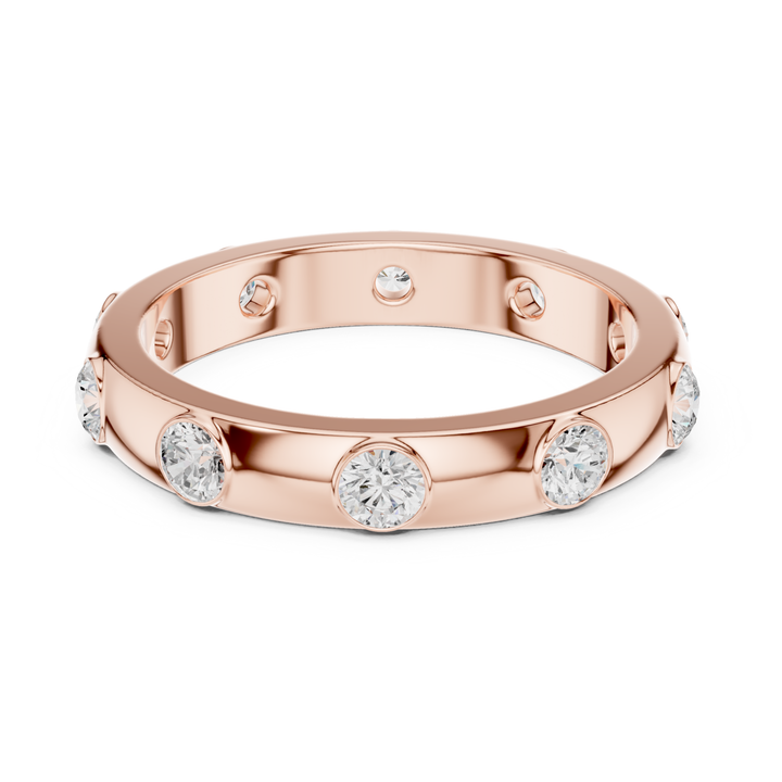 Flush Set Round 0.8 ctw Diamond Band - B1144