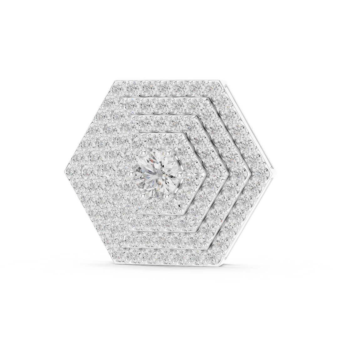 Hexagon Diamond Pendant Necklace - P1131