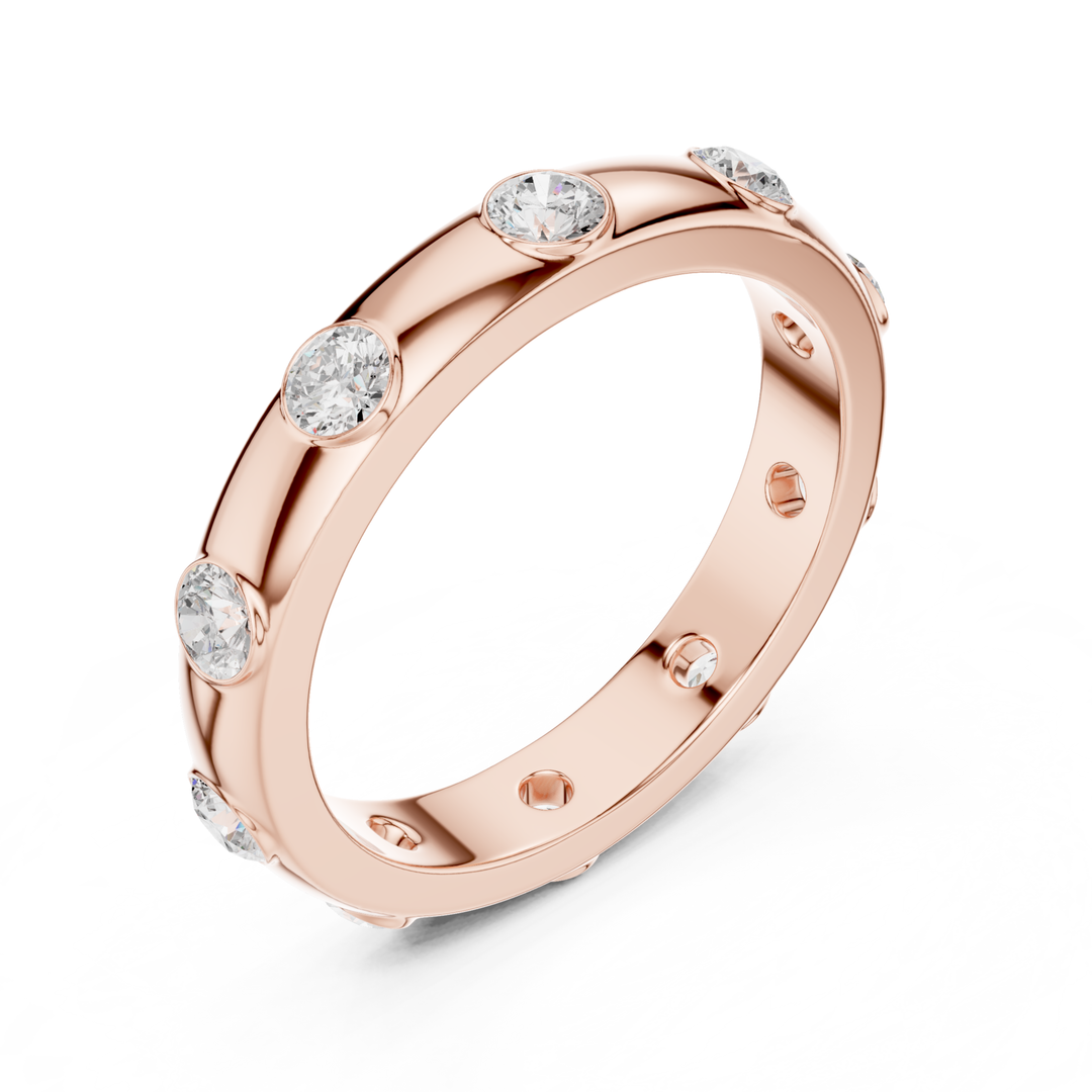 Flush Set Round 0.8 ctw Diamond Band - B1144