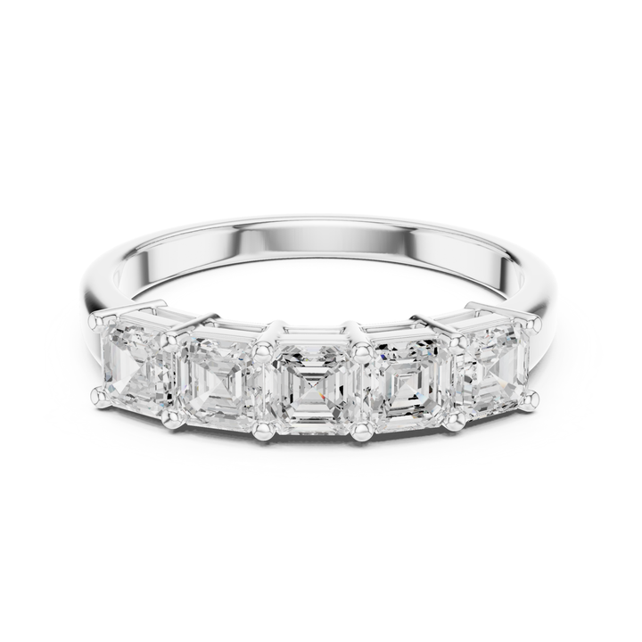 Five Stone Square Emerald Cut 1.11 ctw Diamond Band - B1150