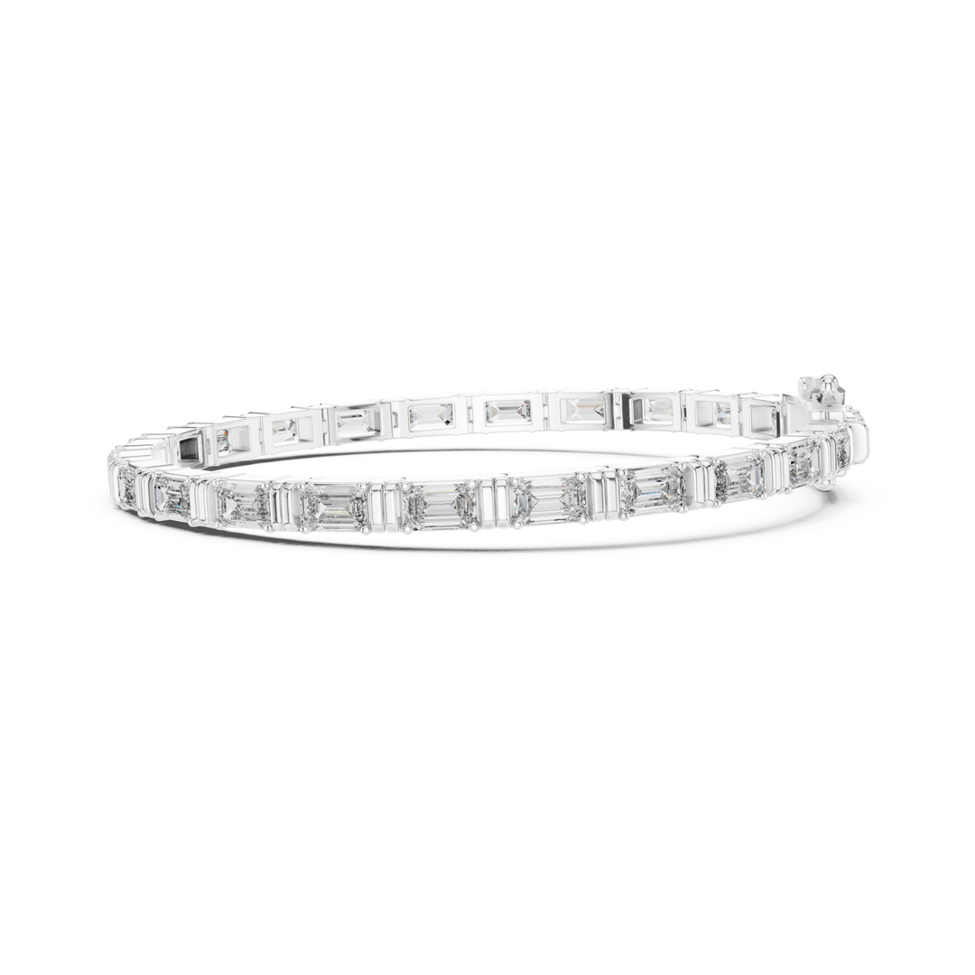 Linear Emerald 8.9 ctw Lab Diamond Tennis Bracelet - BC127