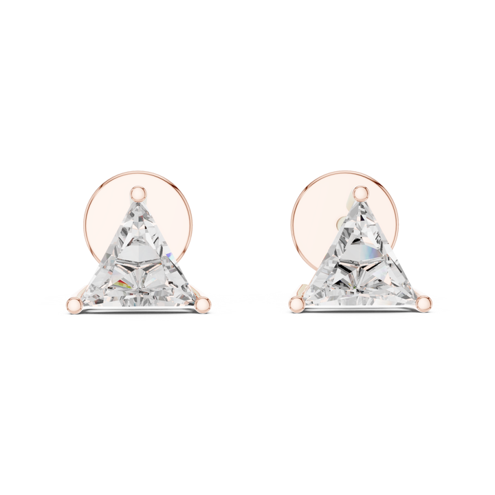 Triangular Diamond Stud Earrings - E1149