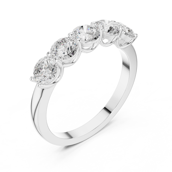 Five Stone Round 1.5 ctw Diamond Band - B1143