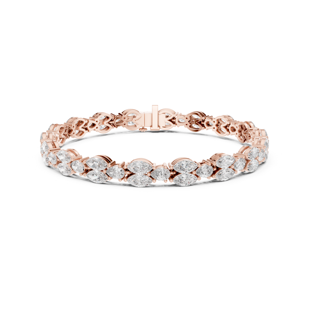 Pear & Marquise 9 ctw Lab Diamond Tennis Bracelet- BC121