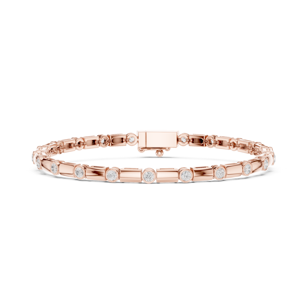 Bezel Bar Lab Diamond Tennis Bracelet - BC129