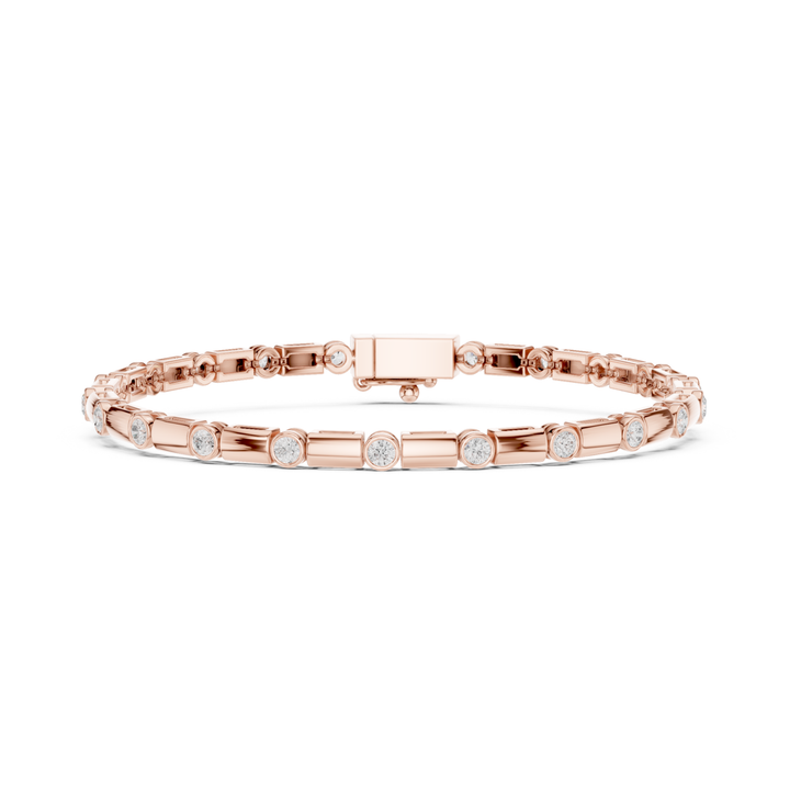 Bezel Bar Lab Diamond Tennis Bracelet - BC129