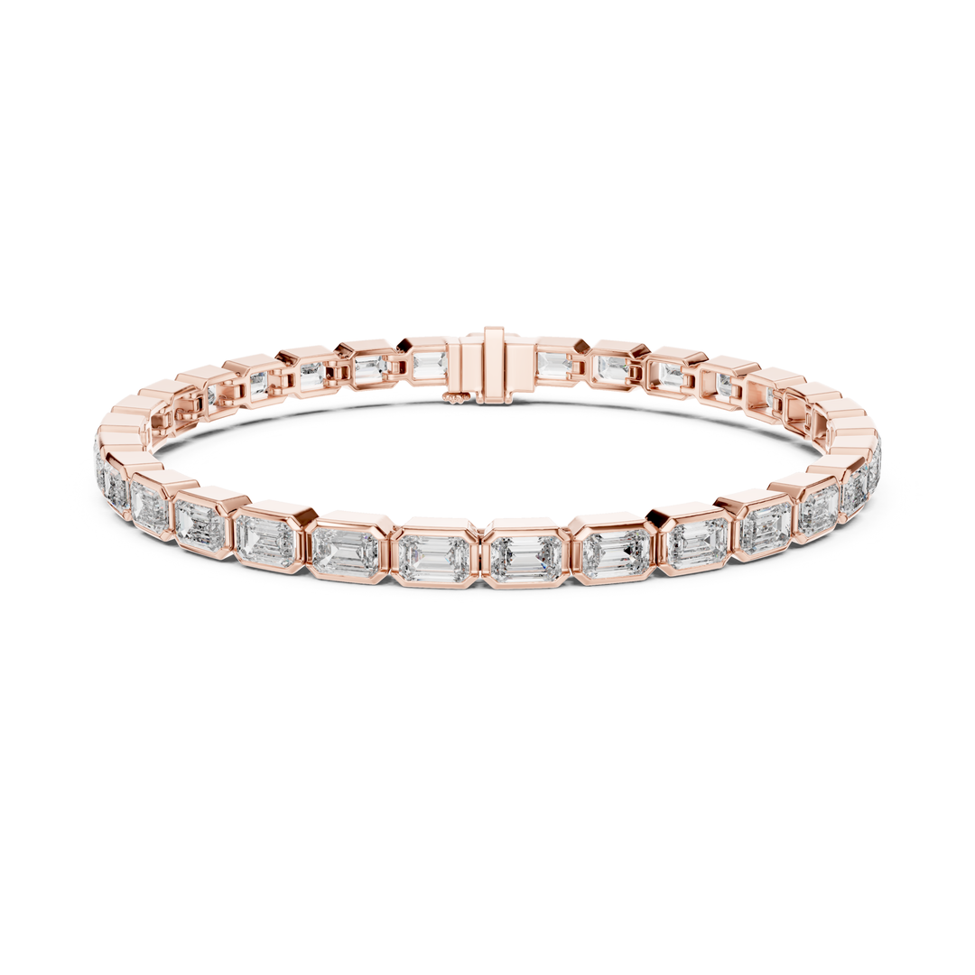 Emerald Bezel 9.3 ctw Lab Diamond Tennis Bracelet - BC125