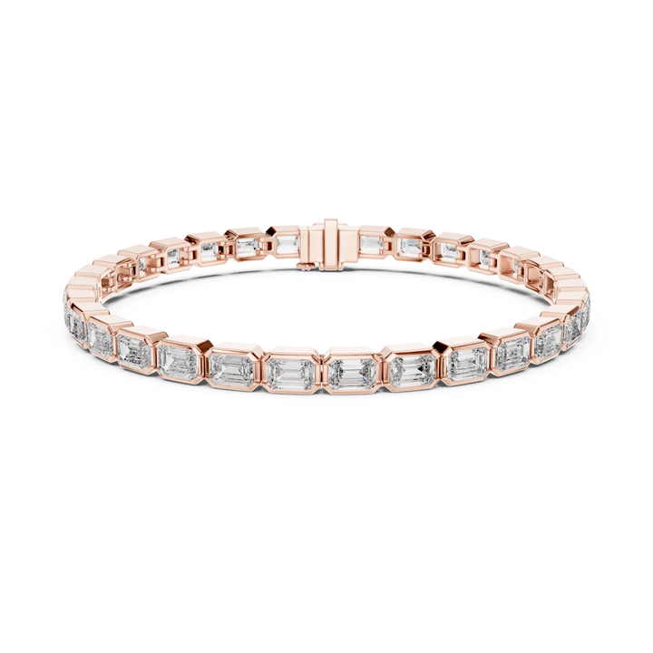 Emerald Bezel 9.3 ctw Lab Diamond Tennis Bracelet - BC125