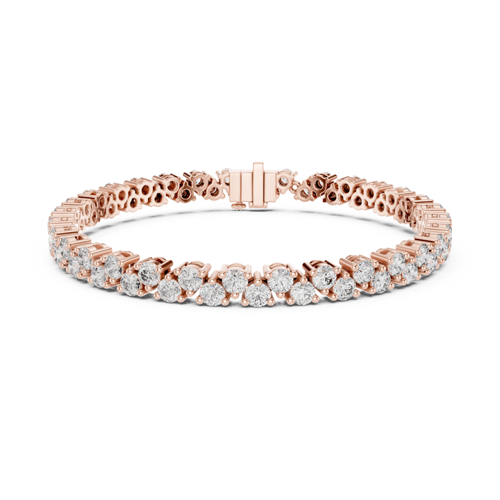 Two Row 6.2 ctw Round Diamond Tennis Bracelet- BC120