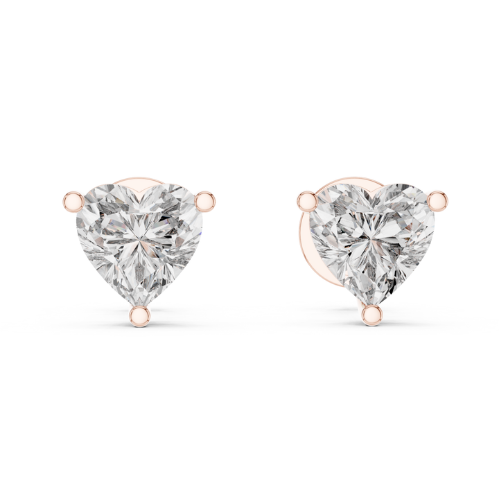 Heart Diamond Stud Earrings - E1150
