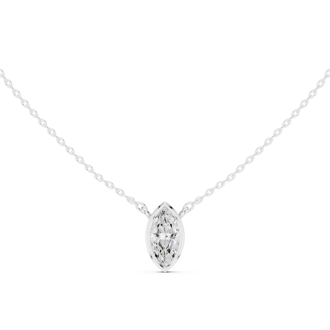 Marquise Cut Diamond Bezel Solitaire - P1135MQ2