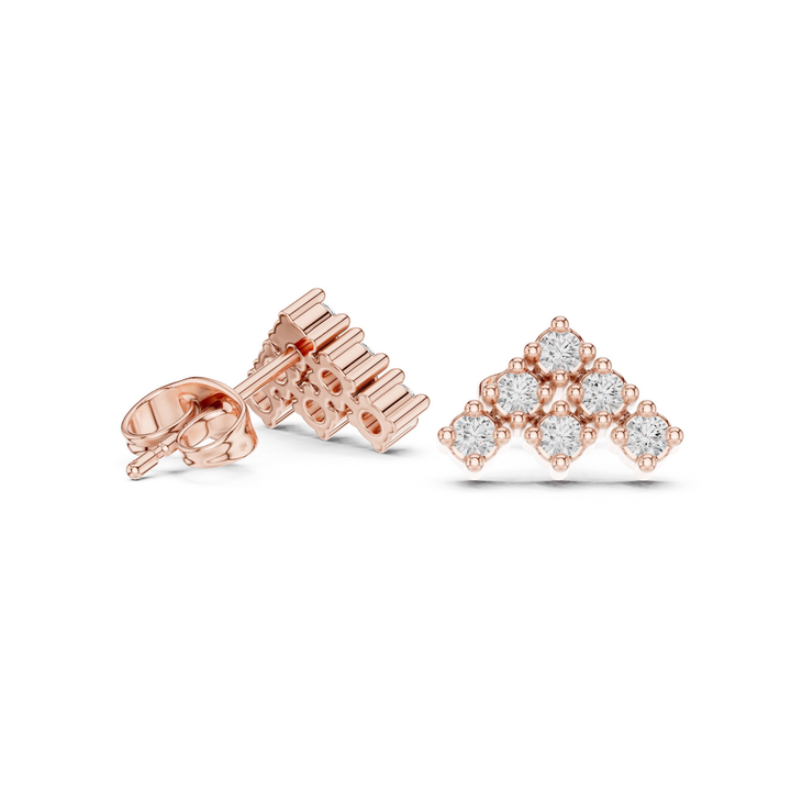 Diamond Cluster Stud Earrings - E1131