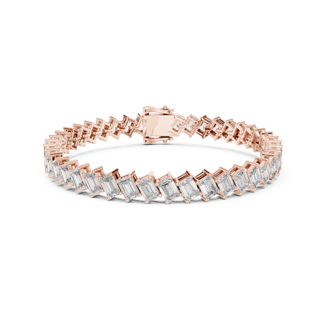 Emerald 7.5 ctw Lab Diamond Tennis Bracelet- BC123