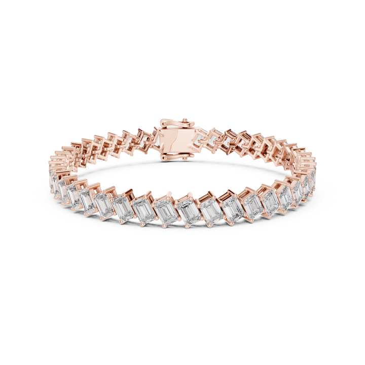 Emerald 7.5 ctw Lab Diamond Tennis Bracelet- BC123