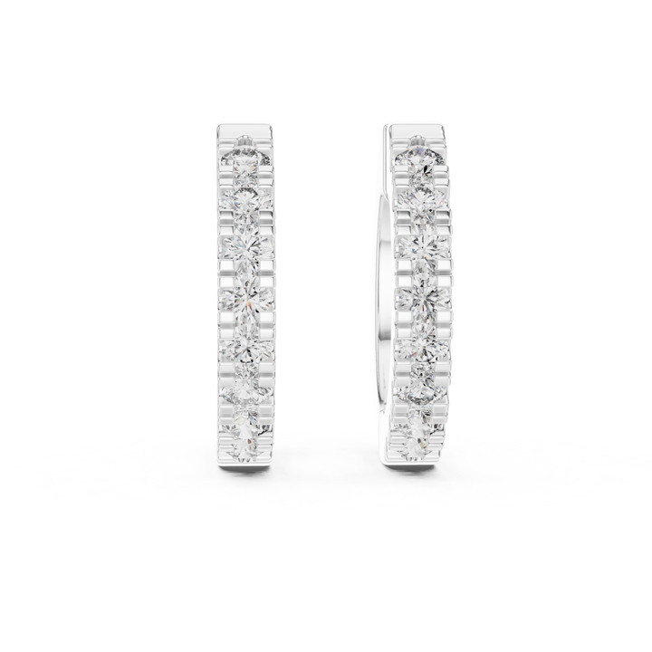 U-Pavé Diamond Hoop Earrings - E1128