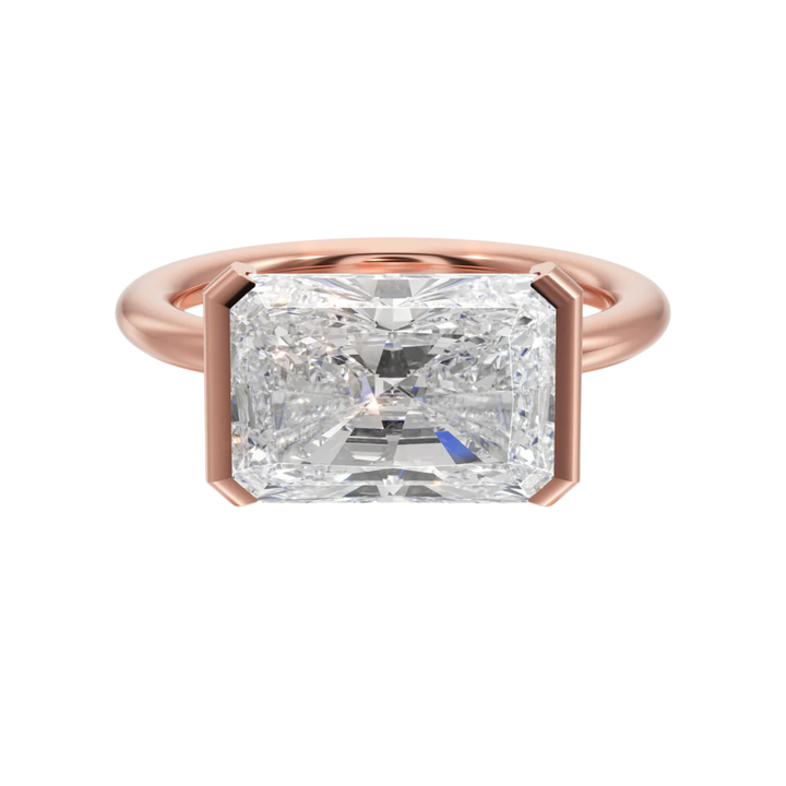 Adore Half Bezel Radiant Diamond Engagement Ring - R1026