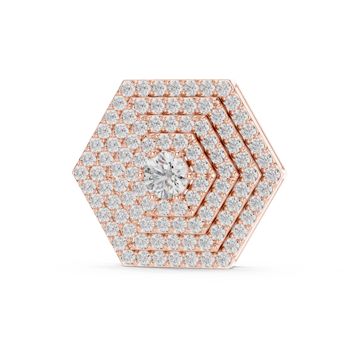 Hexagon Diamond Pendant Necklace - P1131