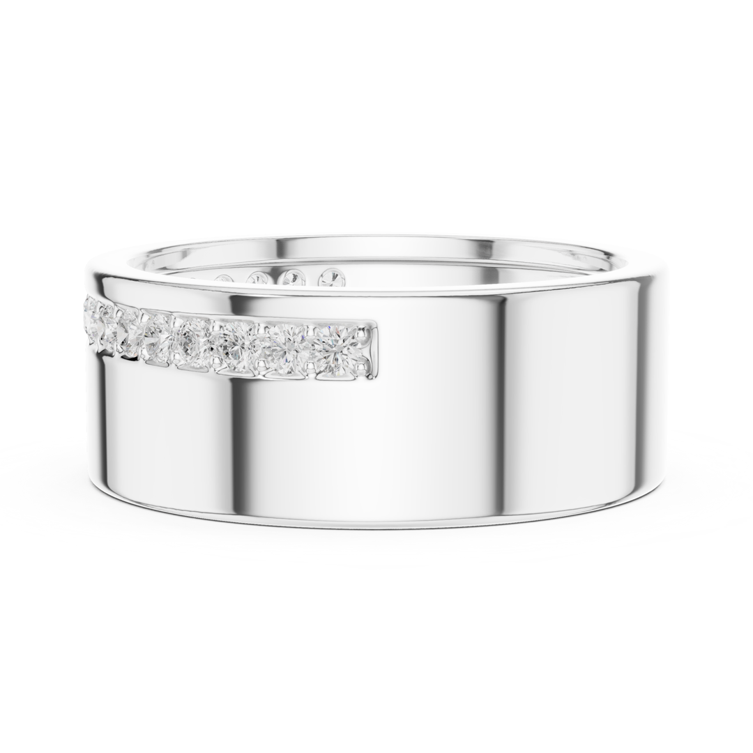 Single Row Round Diamond Men's Band - B1135