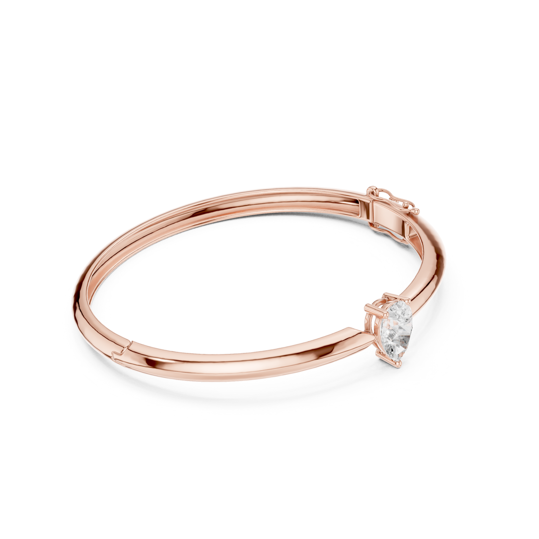 Solitaire Pear Diamond Bangle - BC132