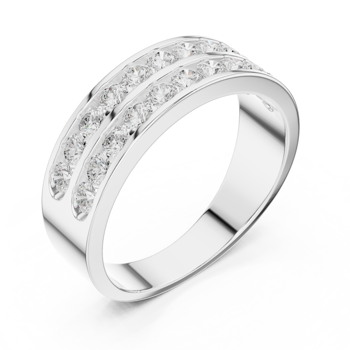 Double Row Round 1.3 ctw Diamond Men's Band - B1130